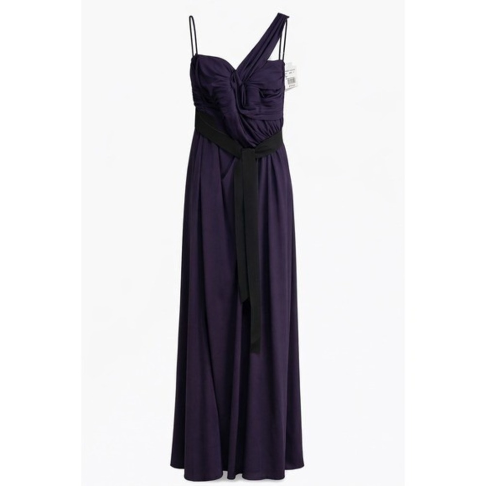 Vera Wang One Shoulder Purple Bridesmaid Prom Evening Gown Size‎ 6 NWT